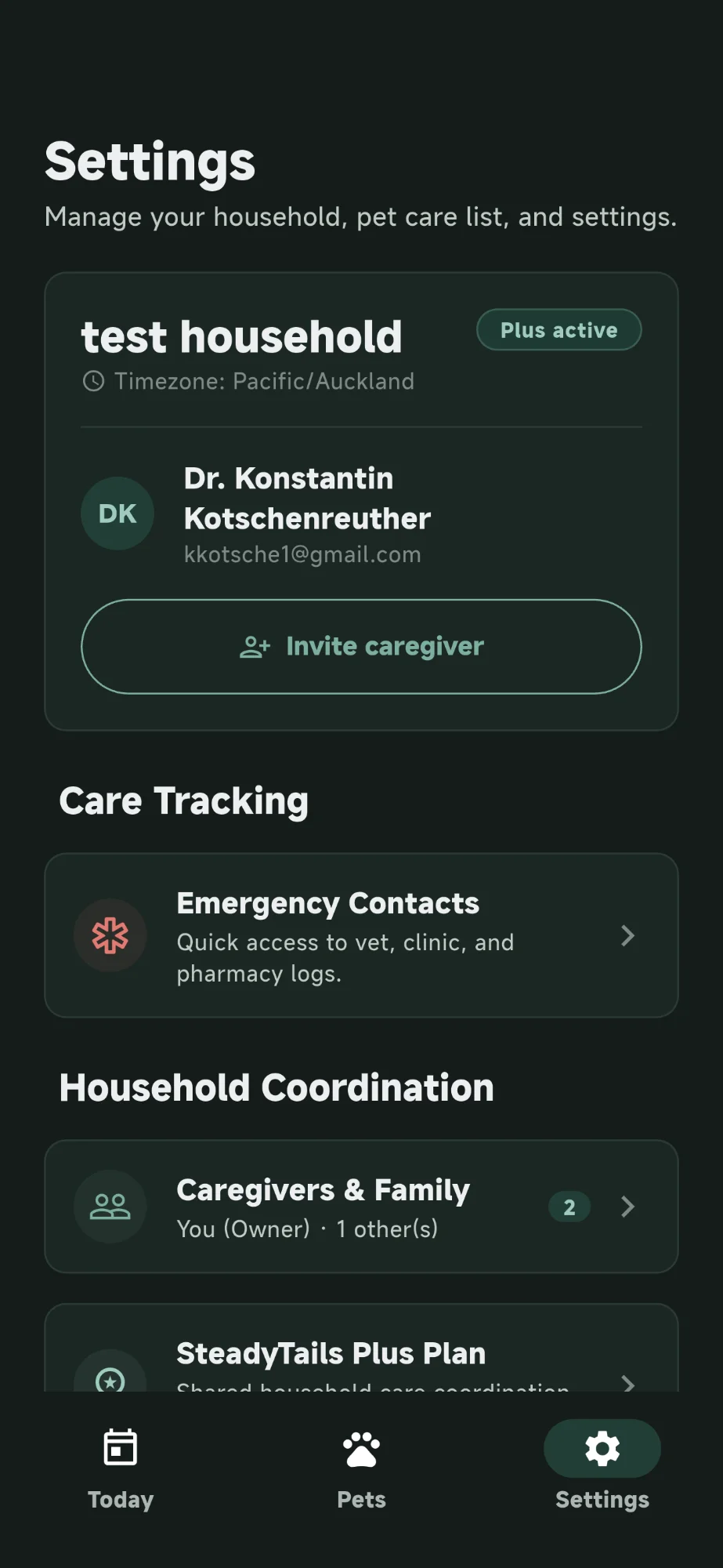 App Settings (Dark Mode)