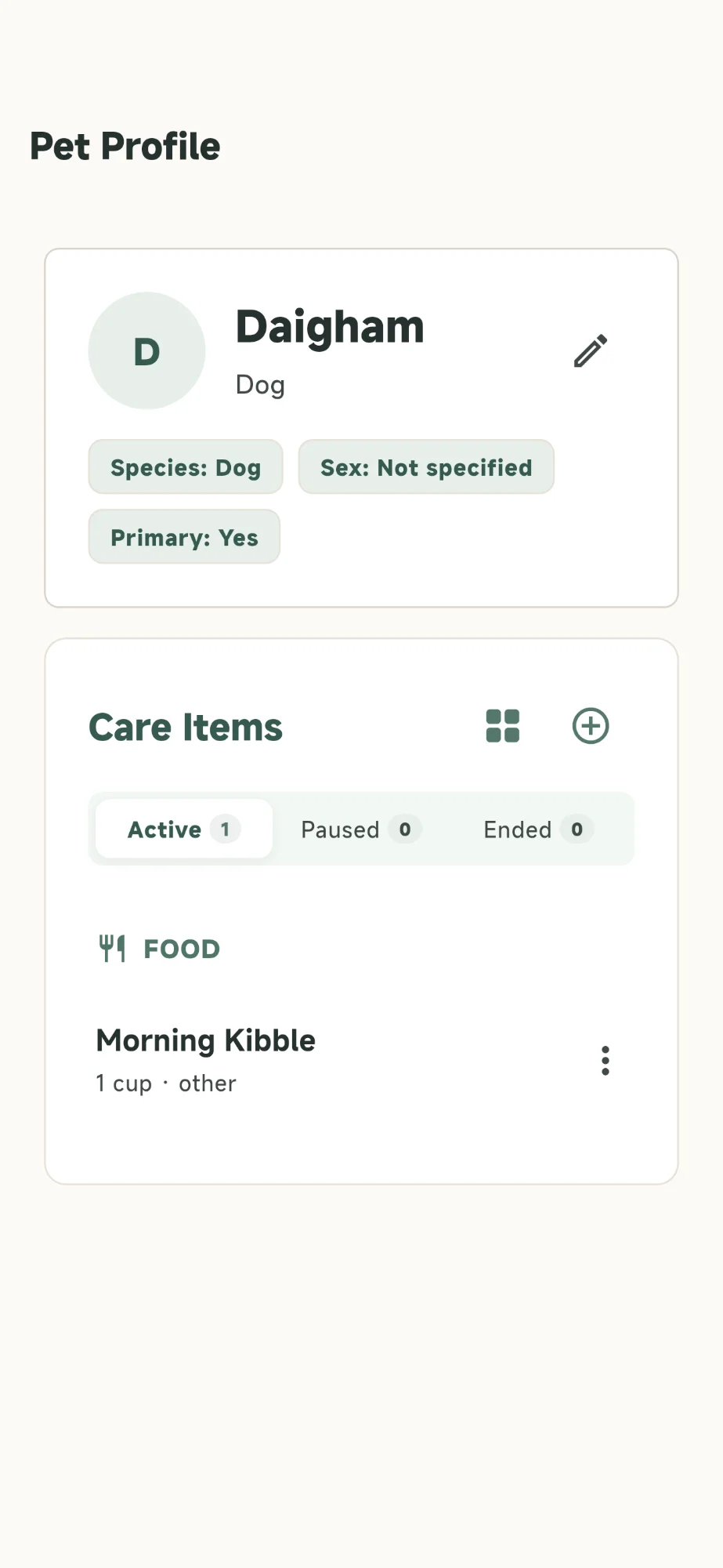 Multiple Pets (Light Mode)