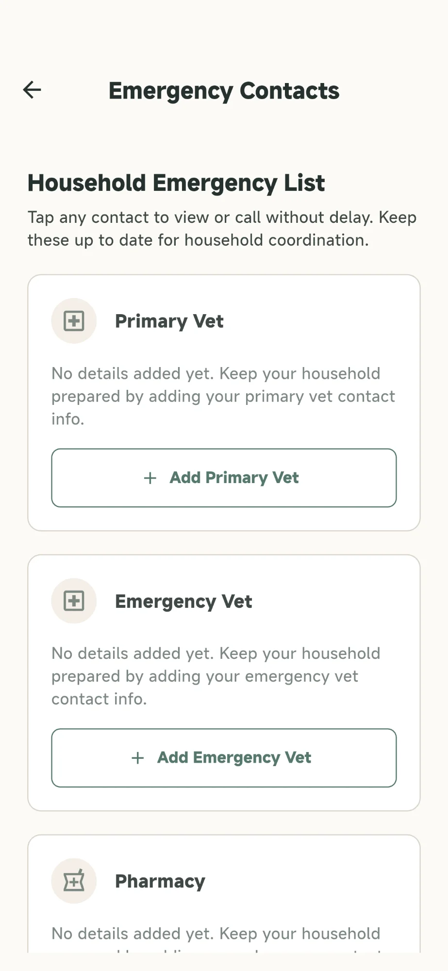 Emergency Contacts (Light Mode)